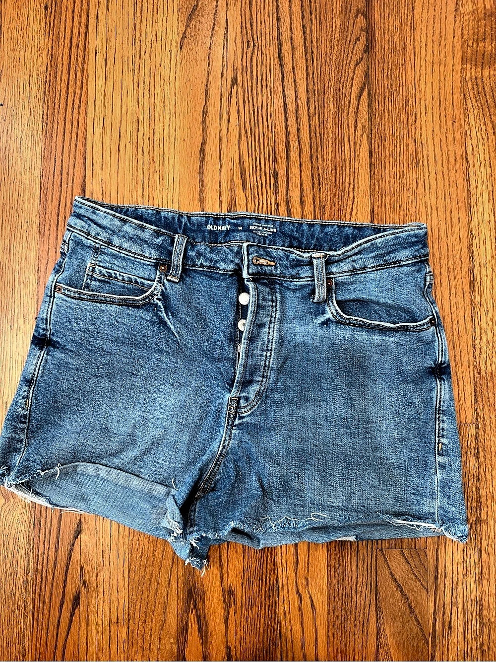 Old Navy Sky-Hi A-Line Secret-Smooth Pocket Denim Shorts Denim Shorts Blue Size